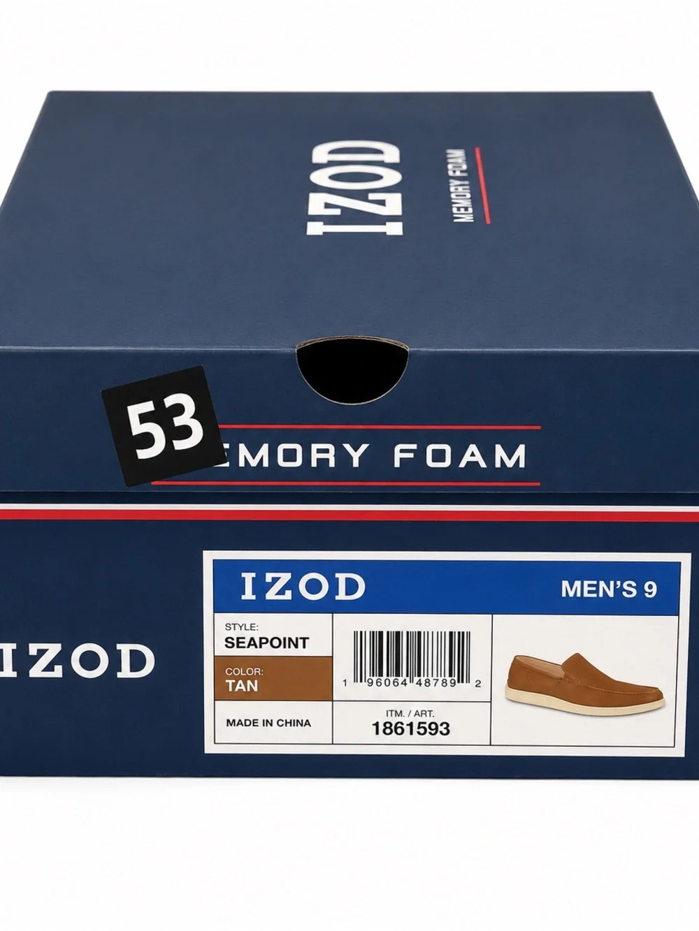 NWT Izod Men's Tan Slip-On Boat Shoes with Cream Sole